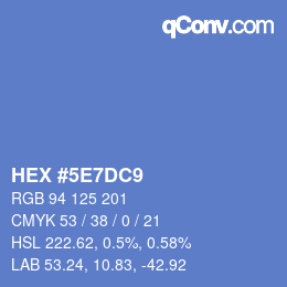 Color code: HEX #5E7DC9 | qconv.com