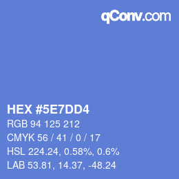 Color code: HEX #5E7DD4 | qconv.com