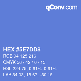 カラーコード: HEX #5E7DD8 | qconv.com