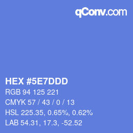 カラーコード: HEX #5E7DDD | qconv.com