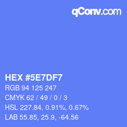 カラーコード: HEX #5E7DF7 | qconv.com
