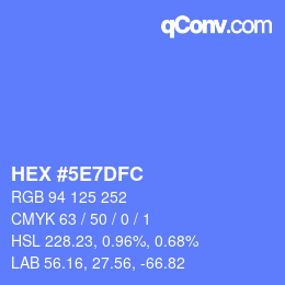 カラーコード: HEX #5E7DFC | qconv.com