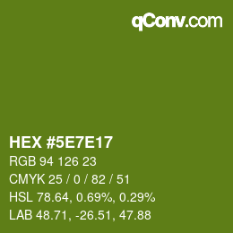 Código de color: HEX #5E7E17 | qconv.com