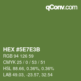 Código de color: HEX #5E7E3B | qconv.com