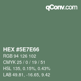 Código de color: HEX #5E7E66 | qconv.com