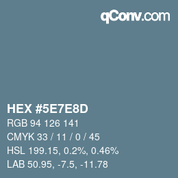 Código de color: HEX #5E7E8D | qconv.com