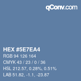 Color code: HEX #5E7EA4 | qconv.com