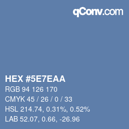 Color code: HEX #5E7EAA | qconv.com