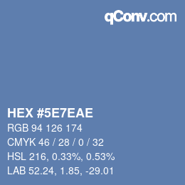 Farbcode: HEX #5E7EAE | qconv.com
