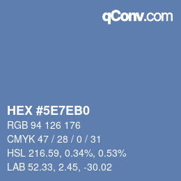 Color code: HEX #5E7EB0 | qconv.com
