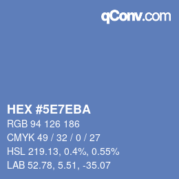 Color code: HEX #5E7EBA | qconv.com