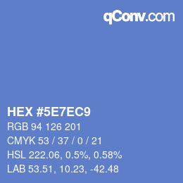 Color code: HEX #5E7EC9 | qconv.com