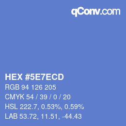 Color code: HEX #5E7ECD | qconv.com