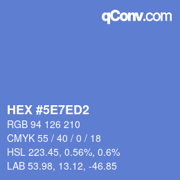 カラーコード: HEX #5E7ED2 | qconv.com