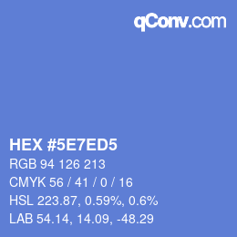 カラーコード: HEX #5E7ED5 | qconv.com