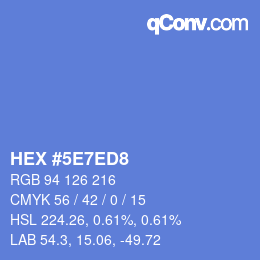 カラーコード: HEX #5E7ED8 | qconv.com