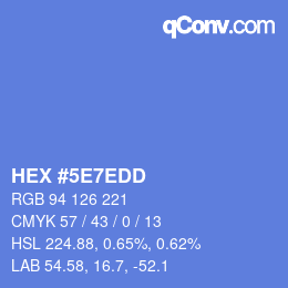 カラーコード: HEX #5E7EDD | qconv.com
