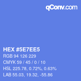 カラーコード: HEX #5E7EE5 | qconv.com