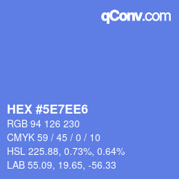 カラーコード: HEX #5E7EE6 | qconv.com