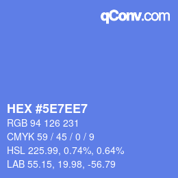 カラーコード: HEX #5E7EE7 | qconv.com