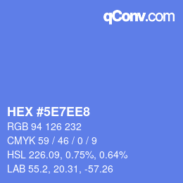 カラーコード: HEX #5E7EE8 | qconv.com