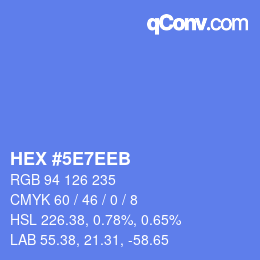 カラーコード: HEX #5E7EEB | qconv.com