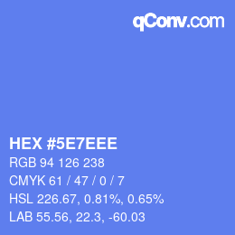 カラーコード: HEX #5E7EEE | qconv.com