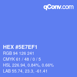 カラーコード: HEX #5E7EF1 | qconv.com