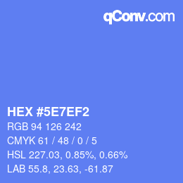カラーコード: HEX #5E7EF2 | qconv.com