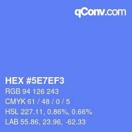 カラーコード: HEX #5E7EF3 | qconv.com