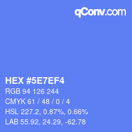 カラーコード: HEX #5E7EF4 | qconv.com