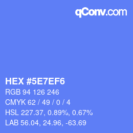 Color code: HEX #5E7EF6 | qconv.com