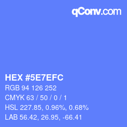カラーコード: HEX #5E7EFC | qconv.com