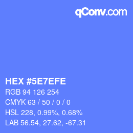 カラーコード: HEX #5E7EFE | qconv.com