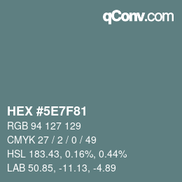 Color code: HEX #5E7F81 | qconv.com