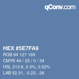 Color code: HEX #5E7FA9 | qconv.com