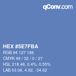 Color code: HEX #5E7FBA | qconv.com