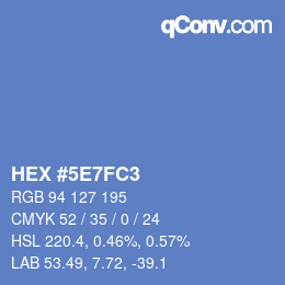 Color code: HEX #5E7FC3 | qconv.com