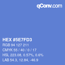 Código de color: HEX #5E7FD3 | qconv.com