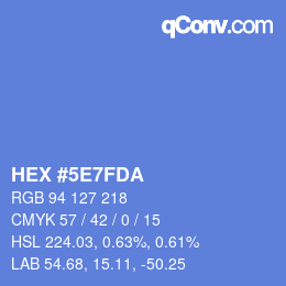 颜色代码: HEX #5E7FDA | qconv.com
