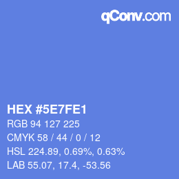 カラーコード: HEX #5E7FE1 | qconv.com