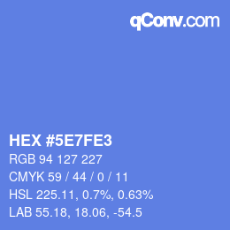 颜色代码: HEX #5E7FE3 | qconv.com