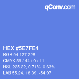 颜色代码: HEX #5E7FE4 | qconv.com
