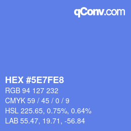 カラーコード: HEX #5E7FE8 | qconv.com