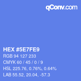 カラーコード: HEX #5E7FE9 | qconv.com