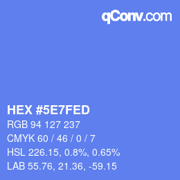 カラーコード: HEX #5E7FED | qconv.com