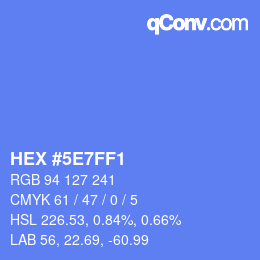 カラーコード: HEX #5E7FF1 | qconv.com