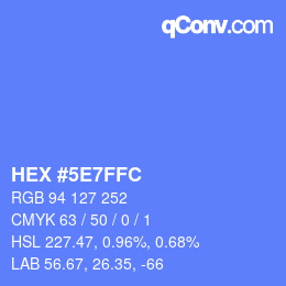 カラーコード: HEX #5E7FFC | qconv.com