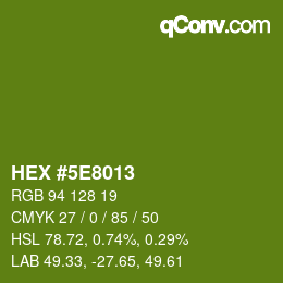 Color code: HEX #5E8013 | qconv.com
