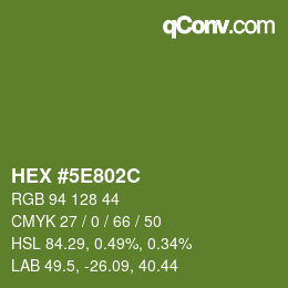 Color code: HEX #5E802C | qconv.com